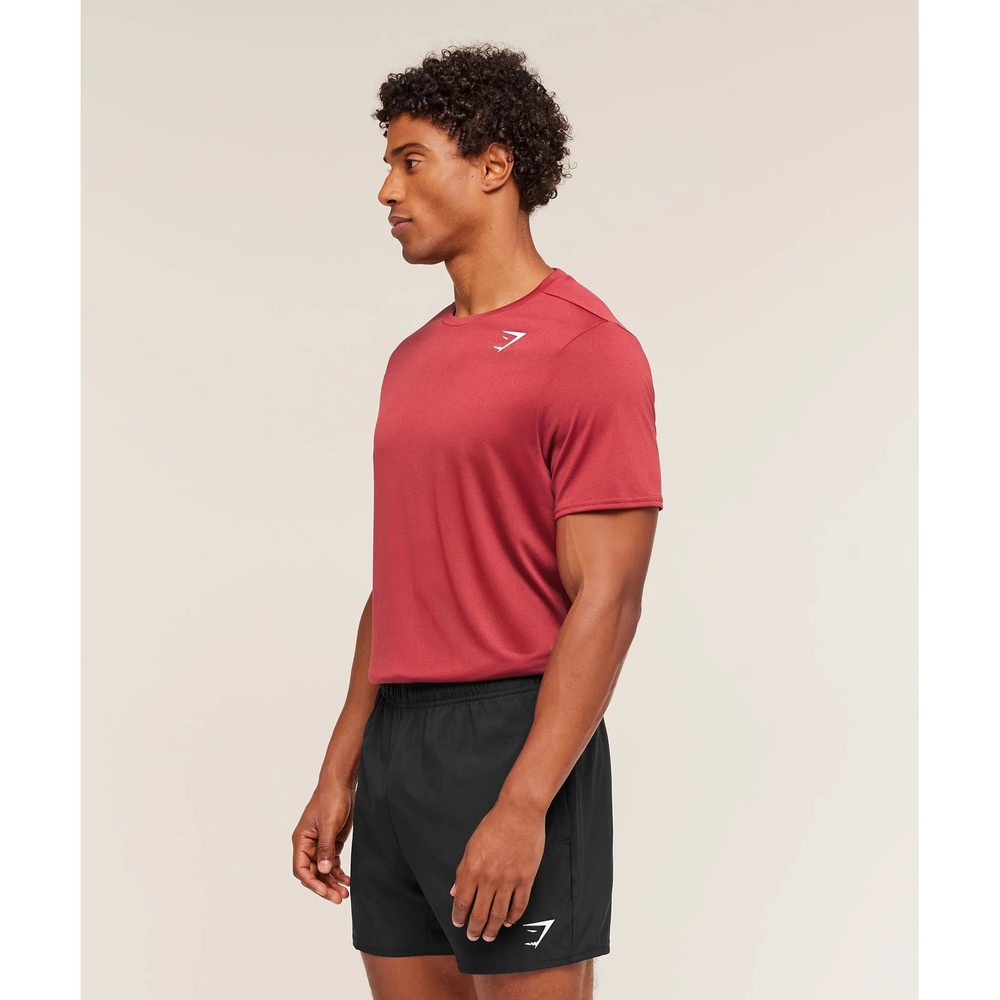 Gymshark Arrival Mens Short Sleeve T-Shirt Red Crew Neck Training Top